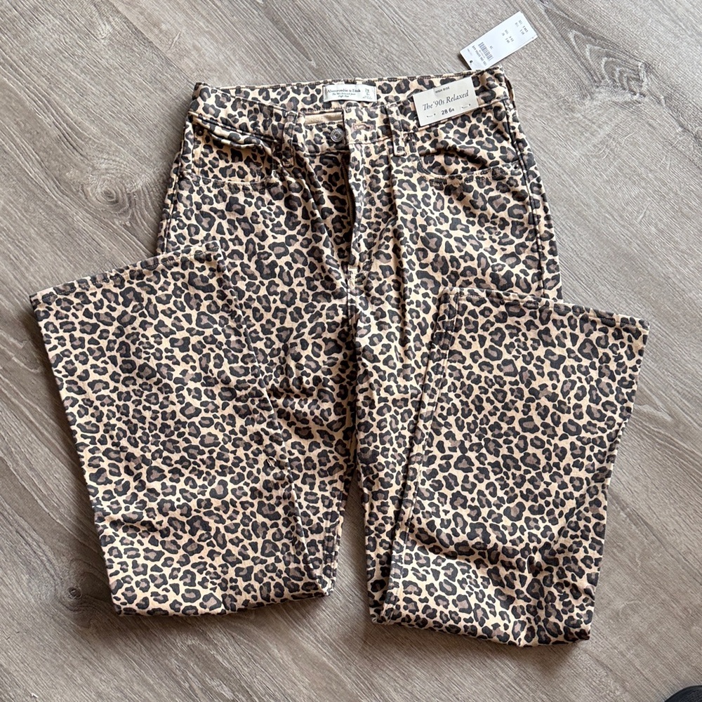 Abercrombie & Fitch Leopard Print Flare Pants